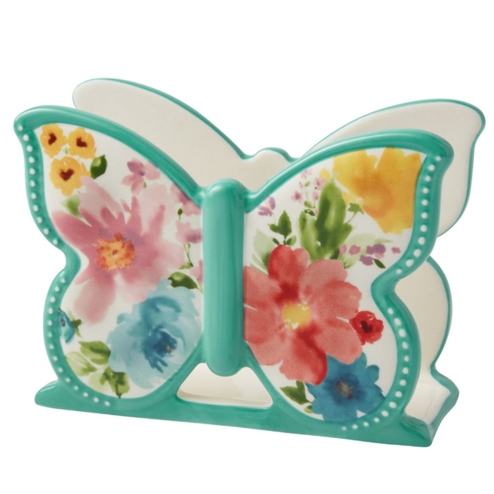 New Pioneer Woman Breezy Blossom Butterfly Napkin Holder - Picture 3 of 5